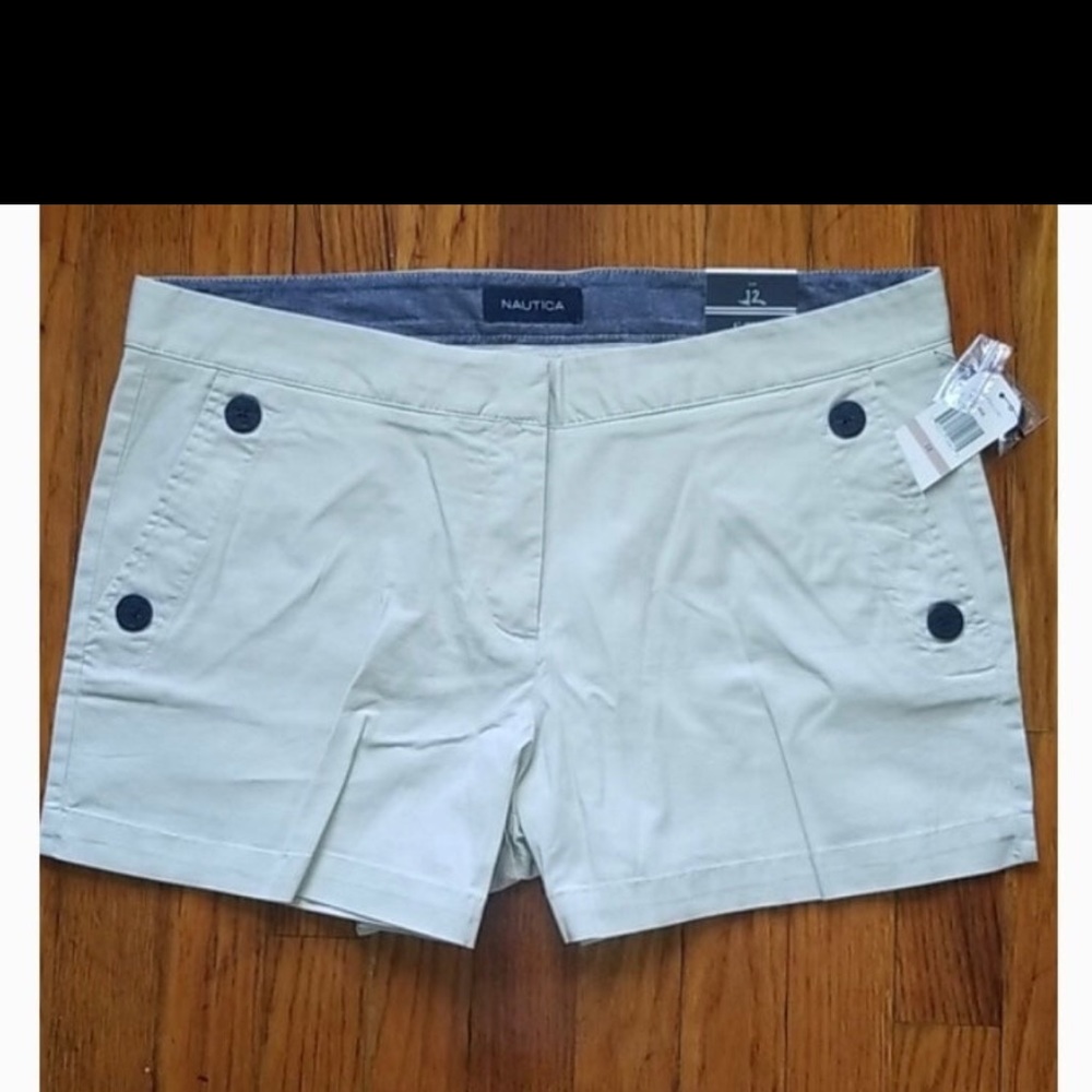 Nautica Khakis chino shorts STRETCH women’s khaki SAILOR SHORTS size 10 - Picture 6 of 7
